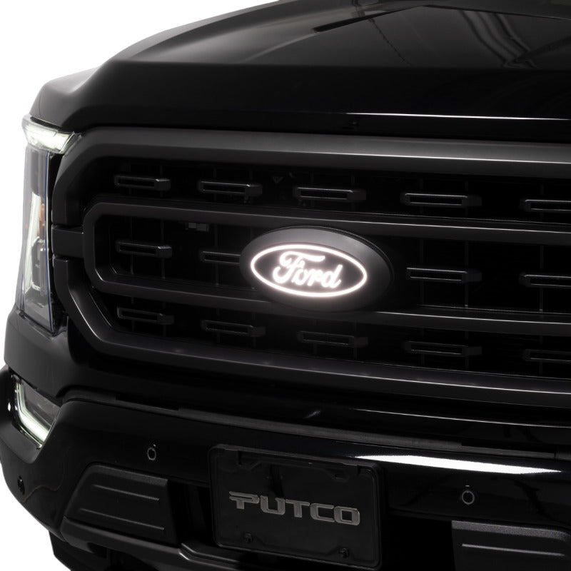 Emblème LED avant Luminix Ford 2023 de Putco pour Ford F-150 - avec découpe pour caméra et lave-glace à pulvérisation