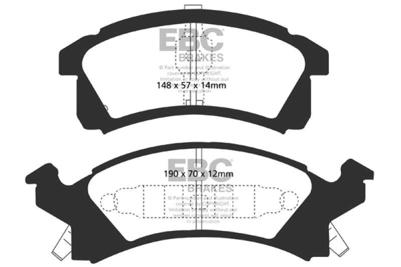 Plaquettes de frein avant EBC 91-95 Buick Skylark 2.3 Yellowstuff