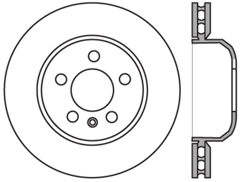 Disque de frein arrière droit fendu et percé StopTech pour BMW 535i 2011-2013 / BMW 640i 2012-2016