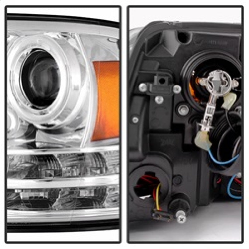 Phares de projecteur Spyder Dodge Ram 09-12 Barre lumineuse DRL Chrome PRO-YD-DR09-LBDRL-C