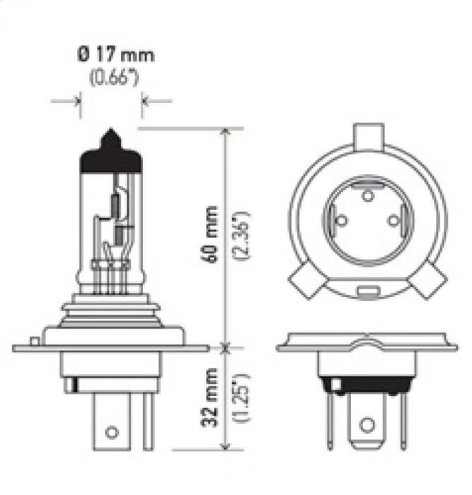 Ampoule Hella 9003/Hb2 12V 60/55W P43T T46