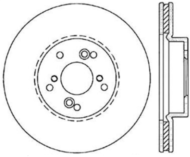 Rotor Cyro avant droit fendu/percé StopTech 99-08 Acura TL Sport