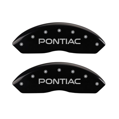 MGP 4 Caliper Covers Engraved Front & Rear Pontiac Black Finish Silver Char 2007 Pontiac Solstice