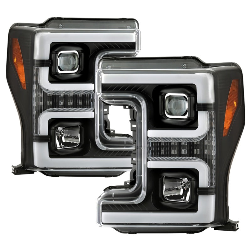 Phares de projecteur Spyder Ford F-250/F-350/F450 Super Duty 17-18 Noir PRO-YD-FS17-SBSEQ-BK