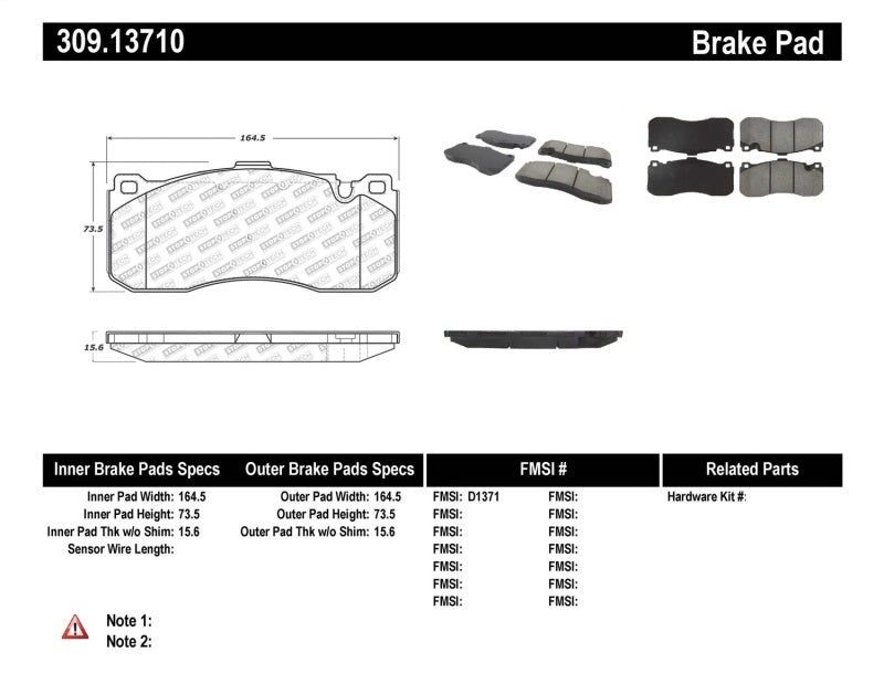 Plaquettes de frein avant StopTech Performance 08-09 BMW 128i/135i Coupé