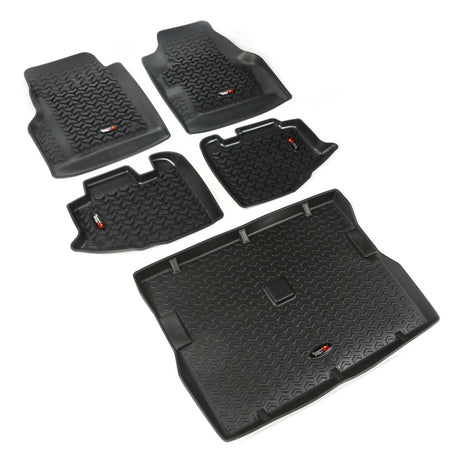Revêtement de sol avant/arrière/cargo Rugged Ridge noir pour Jeep Wrangler TJ 1997-2006