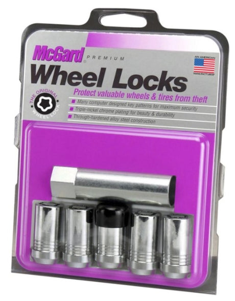 Jeu d'écrous de blocage de roue McGard - 5 pk. (régulateur de siège conique) M14X1,5 / 22 mm Hex / 1,648 po OAL - Chrome