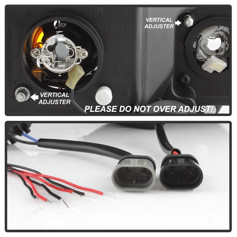 Phares de projecteur Spyder Honda Civic 06-08 2 portes LED Halo noir haut H1 bas H1 PRO-YD-HC06-2D-HL-BK