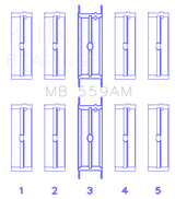 King Engine Bearings Ford 330/352/360/390/410/428 Engine (Size 020) Main Bearing Set