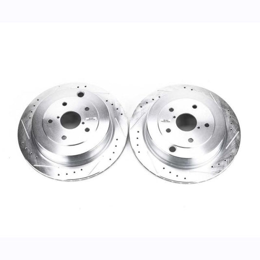 Power Stop 06-07 Subaru B9 Tribeca Rear Evolution Drilled & Slotted Rotors - Pair