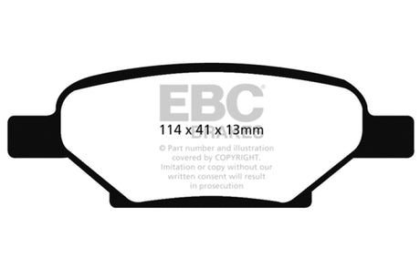 Plaquettes de frein arrière EBC 04-06 Chevrolet Cobalt 2.0 Supercharged Ultimax2