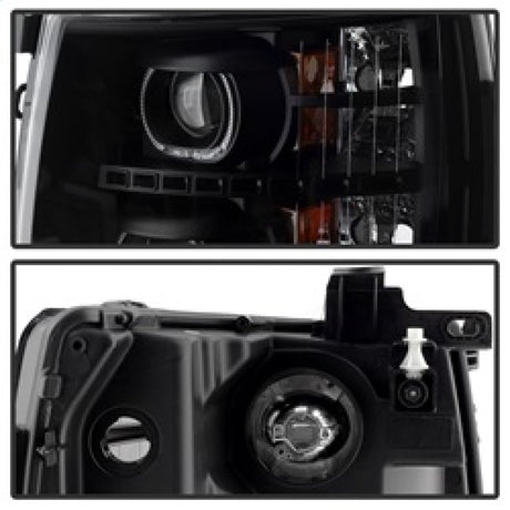 Phares de projecteur à LED Xtune Chevy Silverado 1500/2500/3500 07-13 Noir PRO-JH-CSIL07-CFB-BK