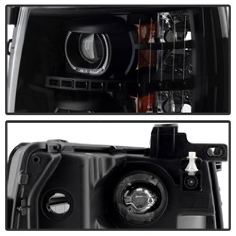 Phares de projecteur à LED Xtune Chevy Silverado 1500/2500/3500 07-13 Noir PRO-JH-CSIL07-CFB-BK