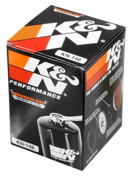 Filtre à huile K&amp;N 01-12 Yamaha FJR 1300/1300A/1300AE/1300AS 2,688 po de diamètre extérieur x 3,813 po de hauteur