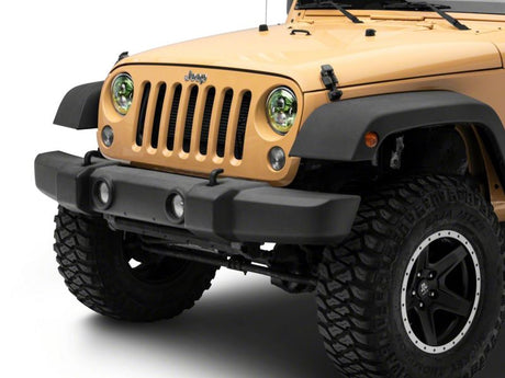 Phares à DEL Raxiom 07-18 Jeep Wrangler JK 7 pouces Boîtier vert - Lentille transparente
