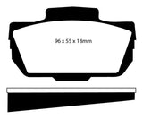 Plaquettes de frein avant EBC 66-67 Saab Sonnet 0.8 Greenstuff