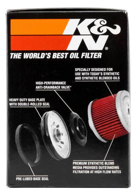 Filtre à huile K&amp;N 01-12 Yamaha FJR 1300/1300A/1300AE/1300AS 2,688 po de diamètre extérieur x 3,813 po de hauteur