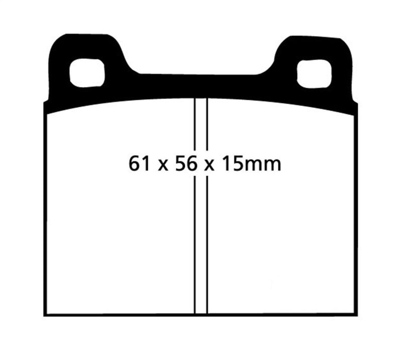 EBC 64-69 Porsche 911 2.0 (étrier M) (rotor avant solide) Plaquettes de frein avant Yellowstuff