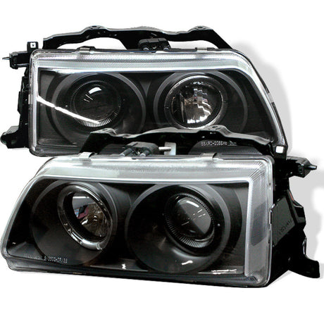 Phares de projecteur Spyder Honda Civic 90-91/CRX 90-91 LED Halo Blk PRO-YD-HC90-HL-BK