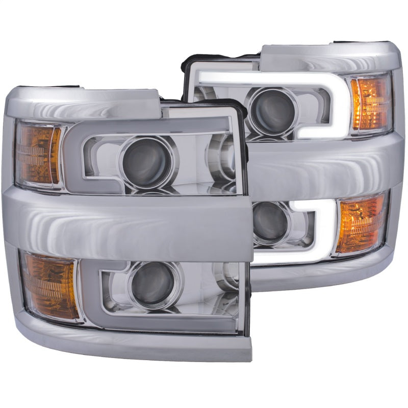 Phares de projecteur ANZO 15-17 Chevrolet Silverado 2500HD / 3500HD Chrome avec jante chromée