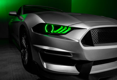 Phares à DEL Dynamic ColorSHIFT pour Ford Mustang 18-23 d'Oracle Lighting - Série noire VOIR LA GARANTIE