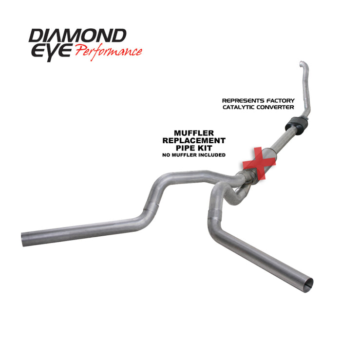 KIT Diamond Eye 4in TB MFLR RPLCMENT PIPEDUALALUM94-97 5 7 3L F250/F350 PWRSTROKE NFS