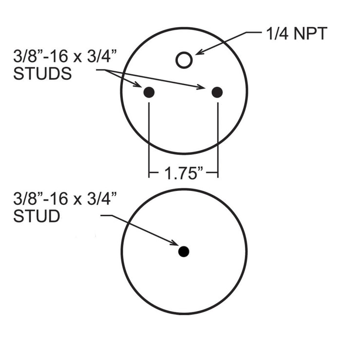 Ressort pneumatique de rechange Firestone Ride-Rite 267C 1,5 5/8 CF 1/2 PIN 1BN Red Label (W217608397)