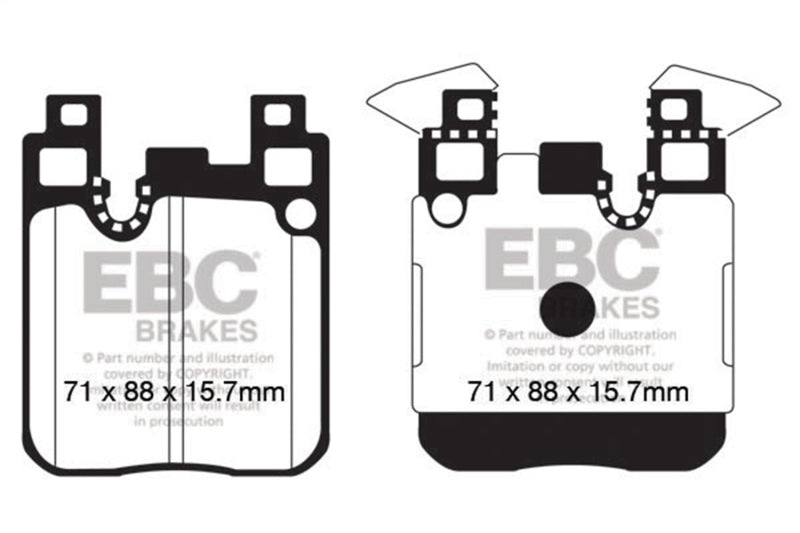 Plaquettes de frein arrière EBC 14+ pour BMW M3 3.0 Twin Turbo (F80) Yellowstuff