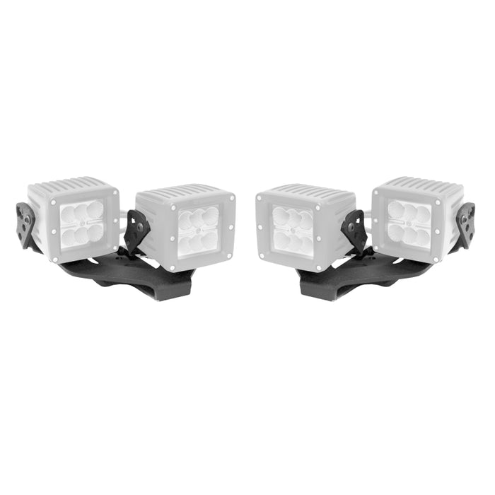 Support d'éclairage Go Rhino 18-20 Jeep Wrangler JL/JLU/Gladiator JT - Deux cubes de 3 pouces