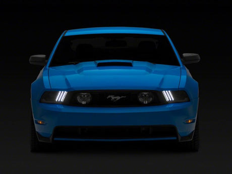 Phares de projecteur à LED Raxiom 10-12 Ford Mustang SEQL, clignotants - Boîtier noir (lentille transparente)