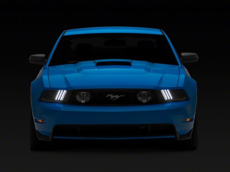 Phares de projecteur à LED Raxiom 10-12 Ford Mustang SEQL, clignotants - Boîtier noir (lentille transparente)
