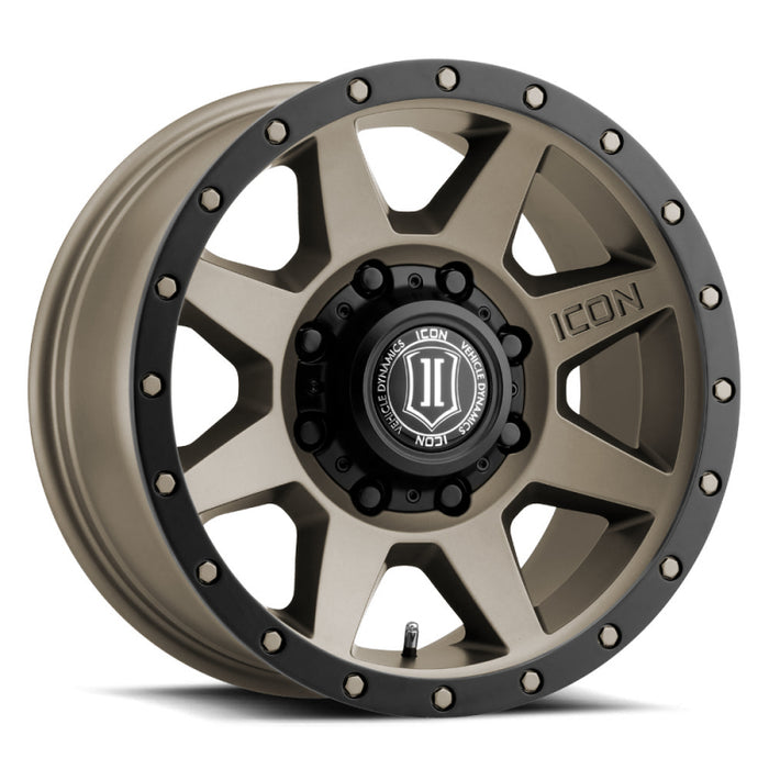 Roue ICON Rebound HD 18x9 8x6,5 12 mm de déport 5,5 pouces BS 121,4 mm d'alésage en bronze