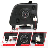 Phares en cristal ANZO 2005-2009 Ford Mustang avec halo noir (CCFL)