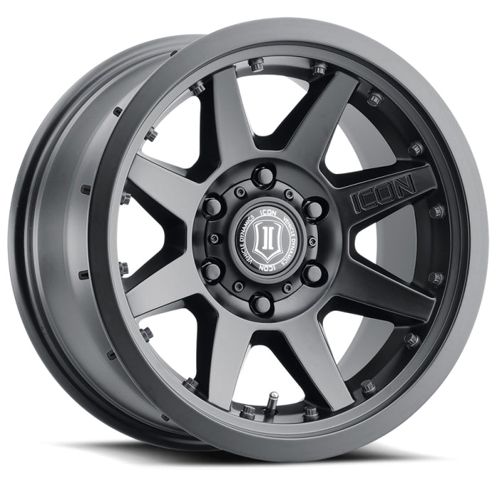 Roue ICON Rebound Pro 17x8,5 5x4,5 0 mm Offset 4,75 pouces BS 71,5 mm Alésage Noir Satin