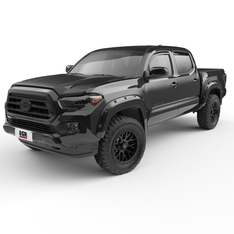 EGR 16+ Toyota Tacoma w/Mudflap Bolt-On Look Color Match Fender Flares - Set - Black