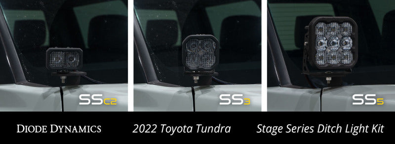 Diode Dynamics 2022 Toyota Tundra SS3 Sport Stage Series Ditch Light Kit - Yellow Combo