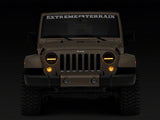 Raxiom 97-18 Jeep Wrangler TJ & JK Axial 7-In LED Headlights w/ DRL - Blk Housing (Clear Lens)
