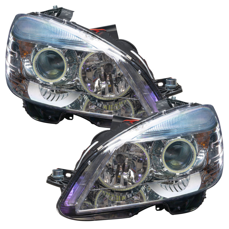 Oracle 08-11 Mercedes Benz C-Class Pre-Assembled Headlights - Chrome Housing - White SEE WARRANTY