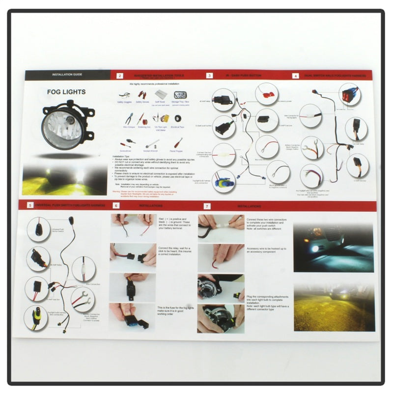 Feux antibrouillard Spyder OEM Ford F-150 2015-2016 avec interrupteur universel - Transparent FL-FF15014-C