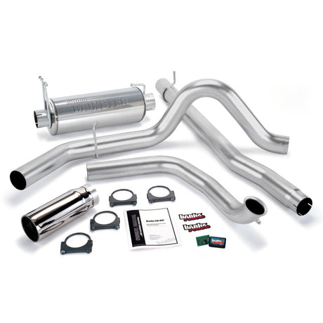 Banks Power 99 Ford 7,3 L Truck avec Cat Conv Git-Kit - Échappement simple SS avec embout chromé