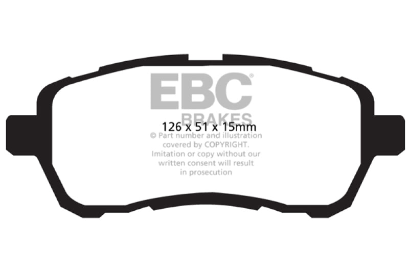 Plaquettes de frein avant EBC pour Mazda 2 1,5 L Ultimax2 2010-2016