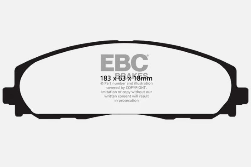 Plaquettes de frein avant EBC 12+ Chrysler Town &amp; Country 3.6 Greenstuff