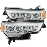Phares de projecteur à LED AlphaRex 14-20 Toyota 4Runner NOVA de style planche chromé avec lumière d'activation