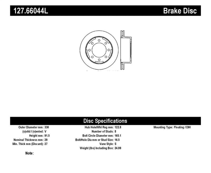 StopTech 03-06/08-09 Chevy Avalanche 2500 / 04-09 Silverado 3500 4WD/06-09 2WD (Single Rear Wheel)