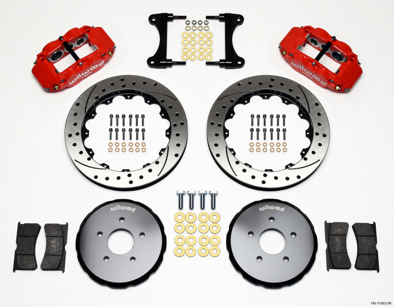 Kit de chapeau avant Wilwood Narrow Superlite 6R 13,06 pouces Rouge foret Nissan 370Z/Fiti G37