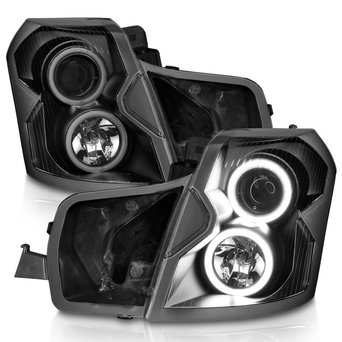 Phares de projecteur ANZO 2003-2007 Cadillac Cts avec halo noir (CCFL)