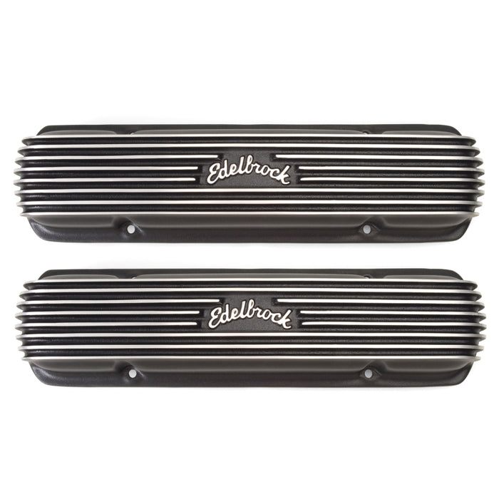 Couvercle de soupape Edelbrock Classic Series Pontiac 1962-1979 301-455 CI V8 Noir