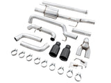 AWE 0FG 21+ Ford F150 Échappement arrière double divisé Cat-Back - Embouts noirs diamantés de 5 pouces