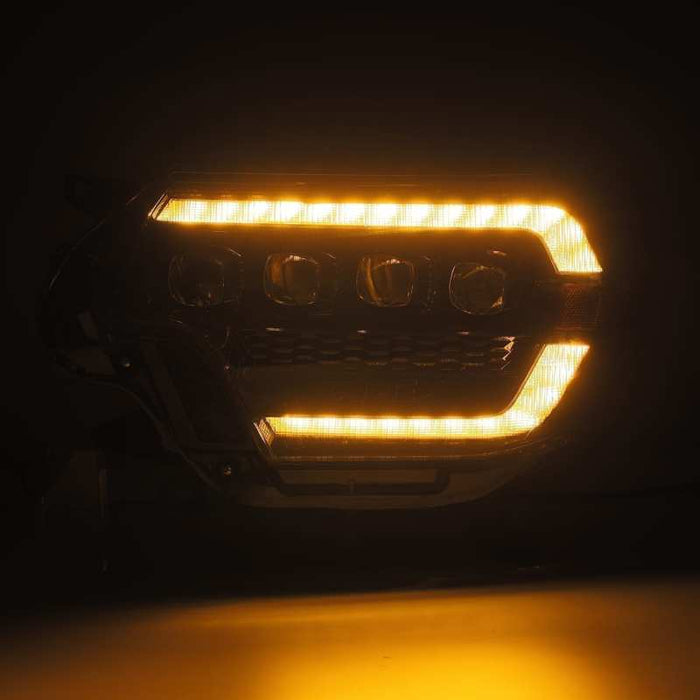 Phares à LED de projet AlphaRex 12-15 Toyota Tacoma NOVA Plank Alpha Blk avec lumière active/signal séquentiel/DRL