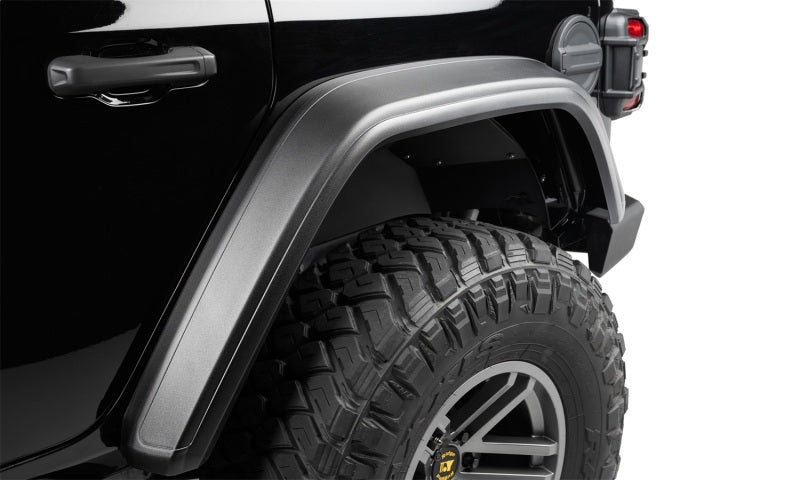 Bushwacker 18-21 Jeep Wrangler JL (2 portes et 4 portes) Élargisseurs de style plat 4 pièces - Noir